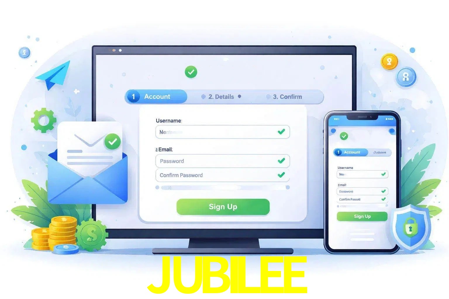 Registro de nuevo usuario y configuración de cuenta JUBILEE
